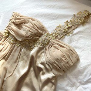 Flowy Champagne One Strap Dress